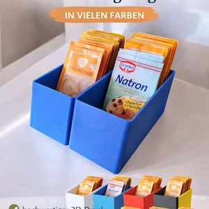 Aufbewahrung für Backzutaten | Küchen Organizer | Schräger Päckchenhalter | Verschiedene Farben