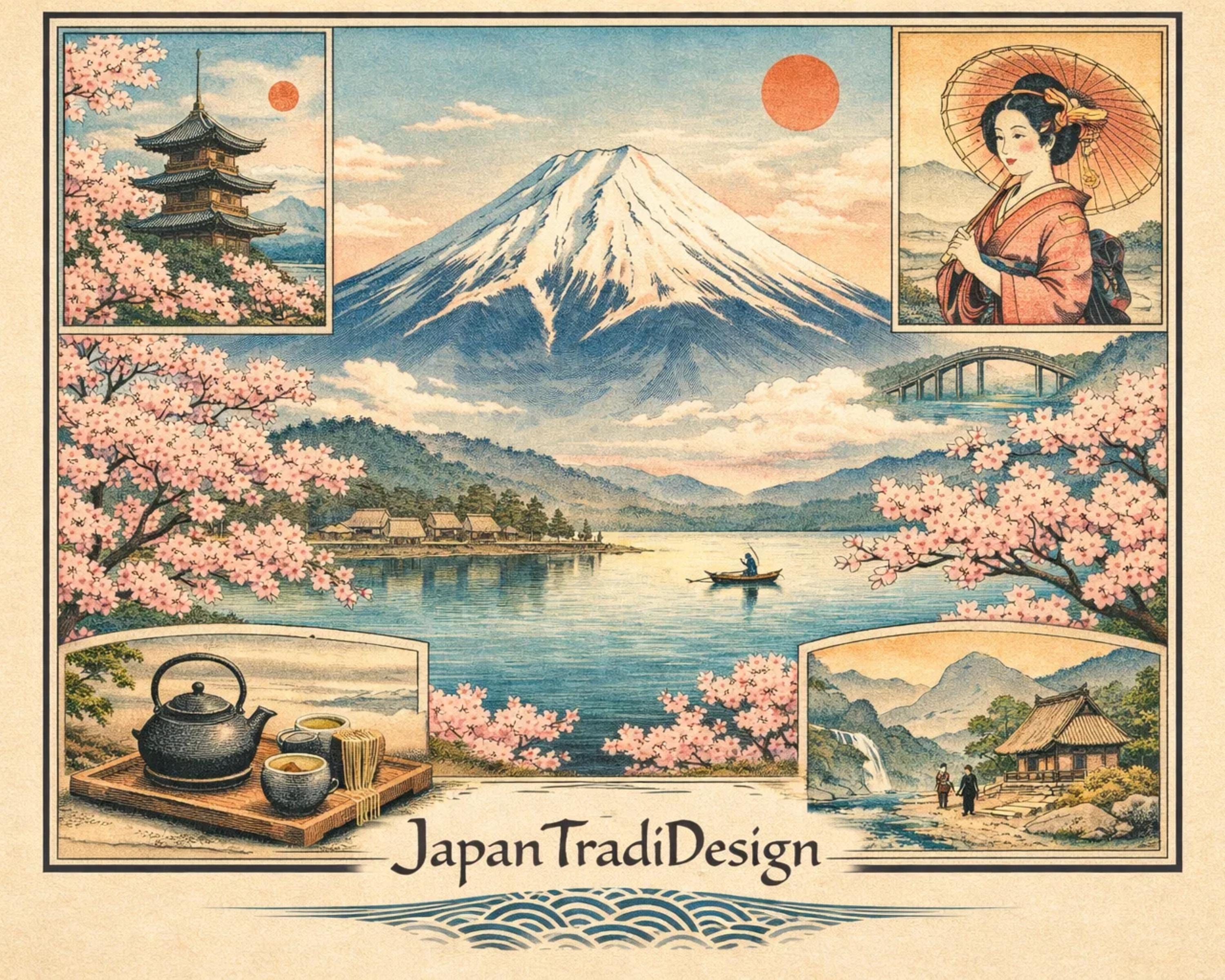 Mount Fuji Wall Art Print, Japanese Landscape Poster, Fuji Mountain Art ...