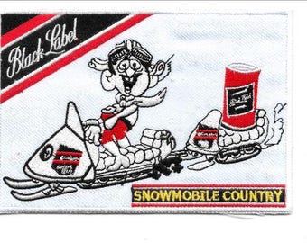 Schneemobil Black Label Bier Schneemobil Land 1970er Jahre Aufnäher