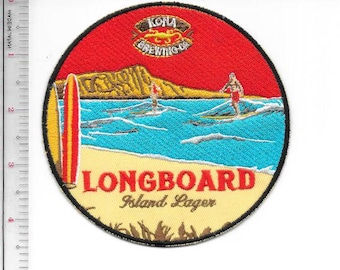 Surf e birra Hawaii Longboard Island Lager Kona Brewing Co Patch