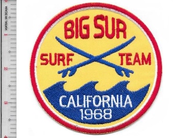 Toppa promozionale dei membri del team di surf di Big Sur, California, del 1968