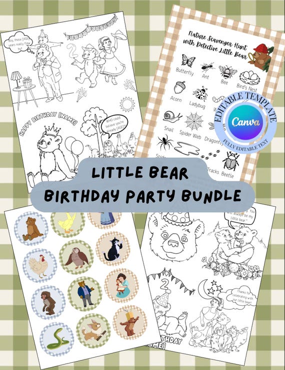 Little Bear Birthday Party Decor Bundle