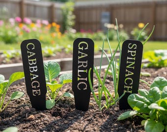 Custom Metal Vegetable Garden Stake,Metal Herb Plant Marker,Custom Veggie Seedling Tag,Minimalist Outdoor Plant Metal Stake,Garden Plant Tag