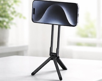 Sleek Magnetic Phone Stand Holder | Adjustable Tripod, Fold Flat Design