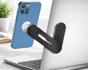 MagSafe Laptop Phone Mount, Dual Screen Side Holder, Travel Ready