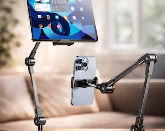 Weighted Base Adjustable Tablet & Phone Stand, 360 Rotating Arm