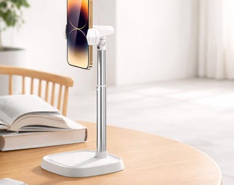 Adjustable Phone Stand for Desk, Telescopic Rotating Holder