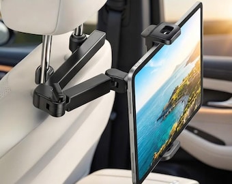 Car Headrest Phone Tablet Mount | Adjustable Anti-Shake Holder for Road Trips