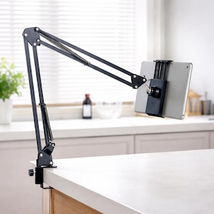 Adjustable Tablet Phone Desk Mount, 360 Rotating Clamp