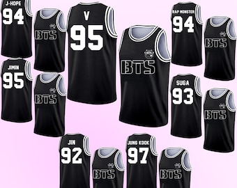 Anpassad personlig present BTS Kpop baskettröja, unika fankläder, anpassade 2026 Kpop-merchandise för BTS Army, snygg svart tröja