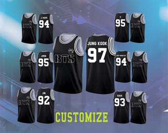 Custom BTS Basketball Jersey, Kpop Concert Shirt, Personalized Team Name & Number, Customize Unisex Jerseys for Fans of All Ages