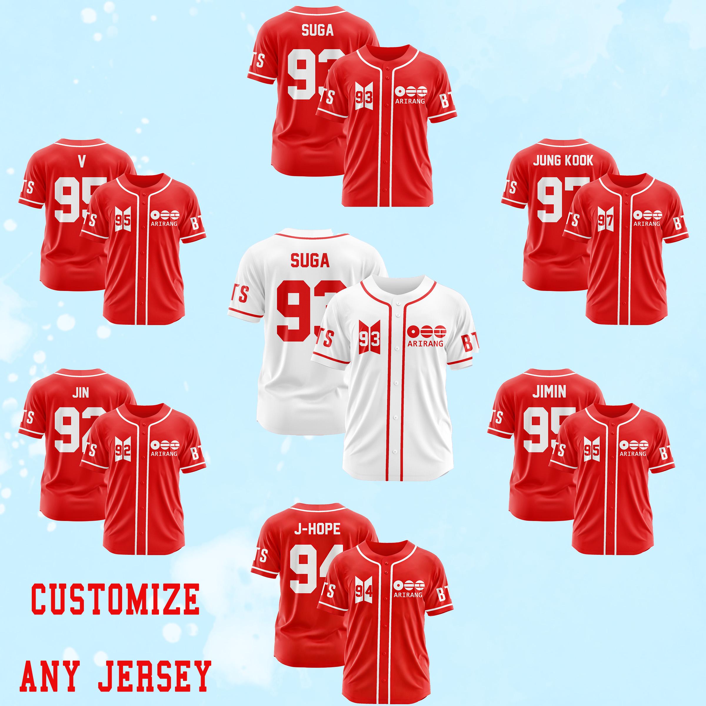 新品 BTS ツアーグッズ Jersey シャツ テテ ベースボールシャツ XL