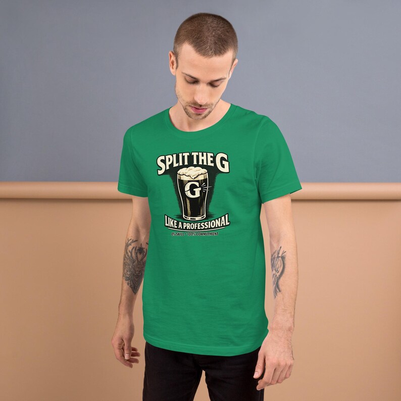 Split The G Like A Professional T-Shirt | Funny St Patrick’s Day Shirt | Irish Pub Tee | Guinness Lover Gift | Paddy’s Day Bar Shirt