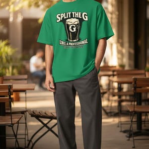 Split The G T-Shirt | Guinness Lover Pub Tee, St Patrick's Day Shirt image 3