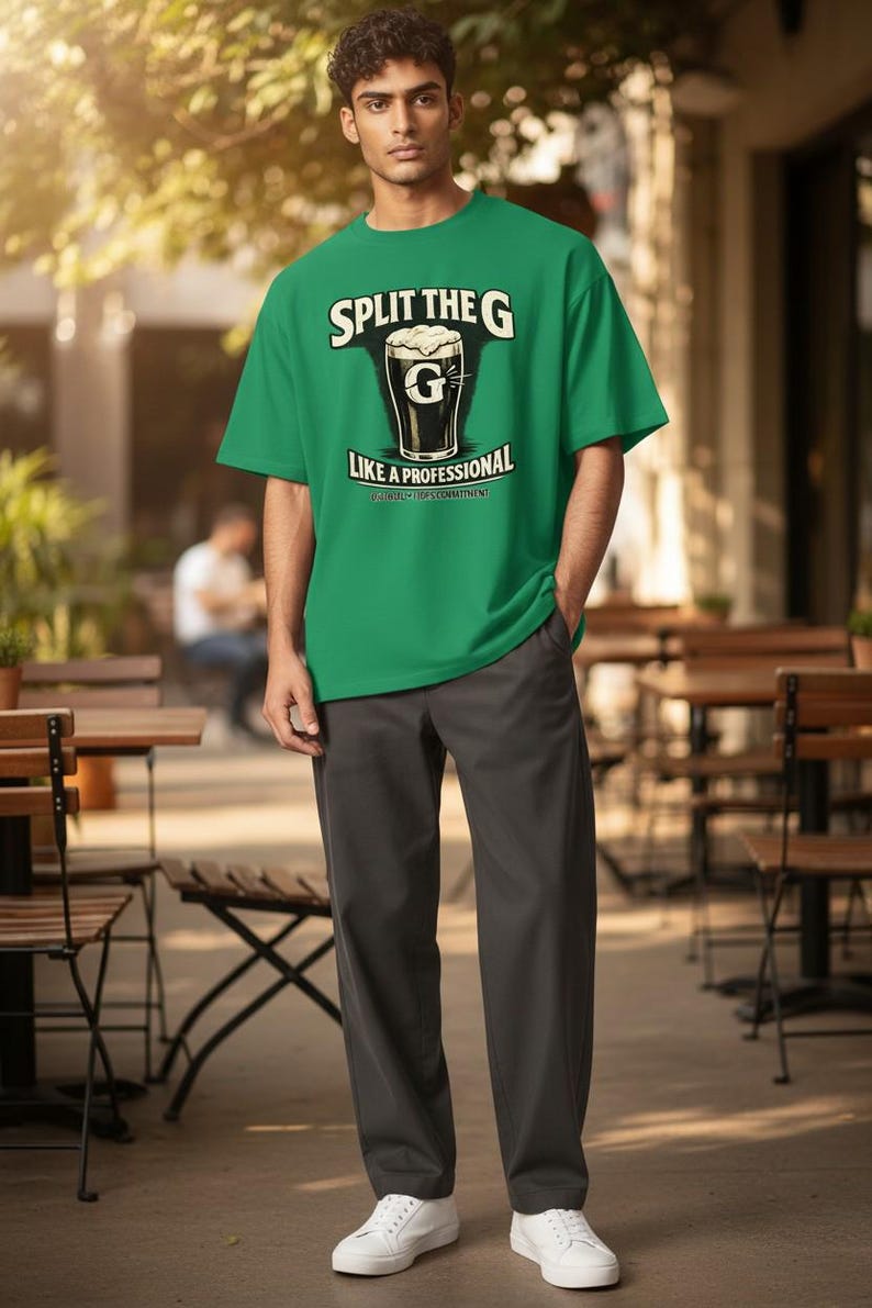 Split The G T-Shirt | Guinness Lover Pub Tee, St Patrick's Day Shirt image 3