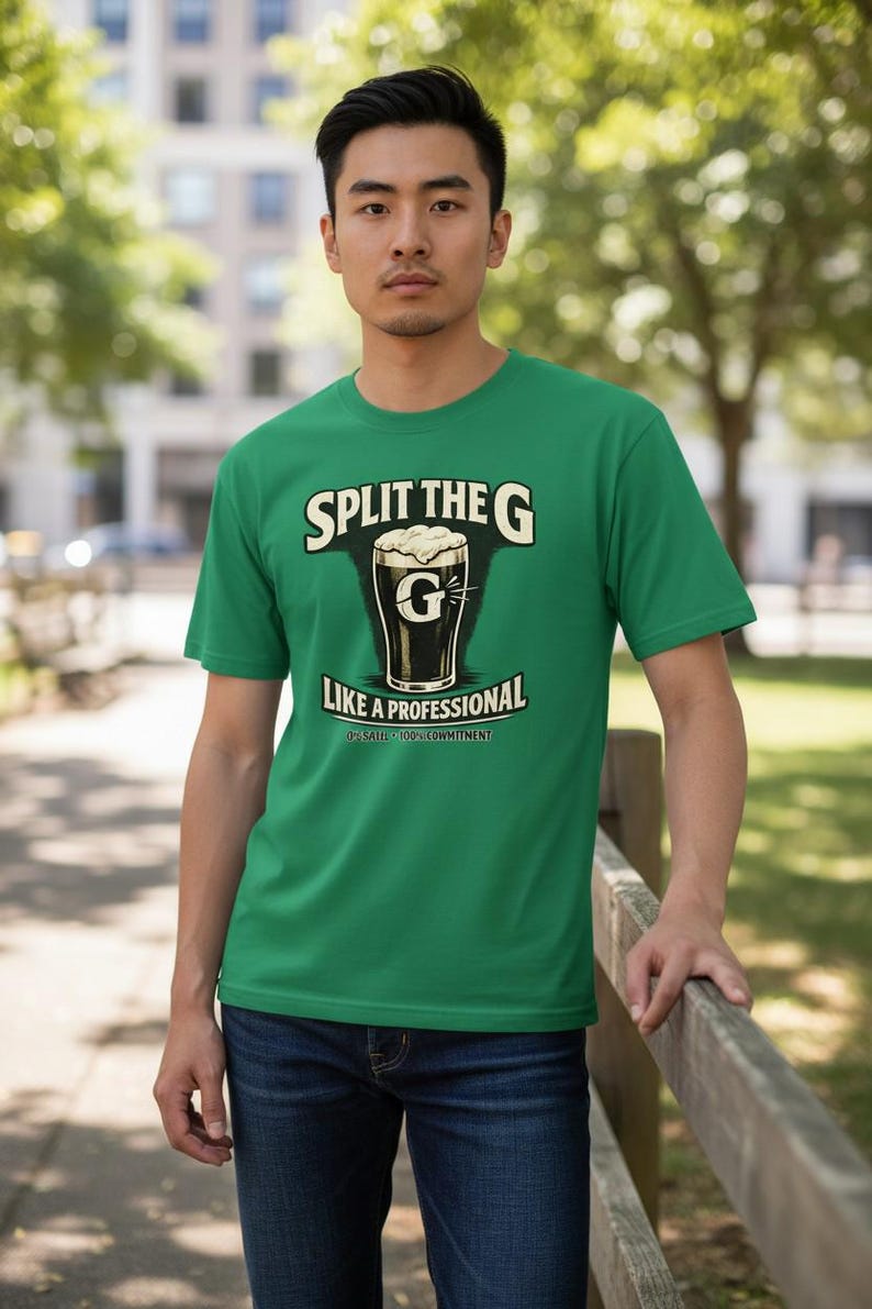 Split The G T-Shirt | Guinness Lover Pub Tee, St Patrick's Day Shirt image 1