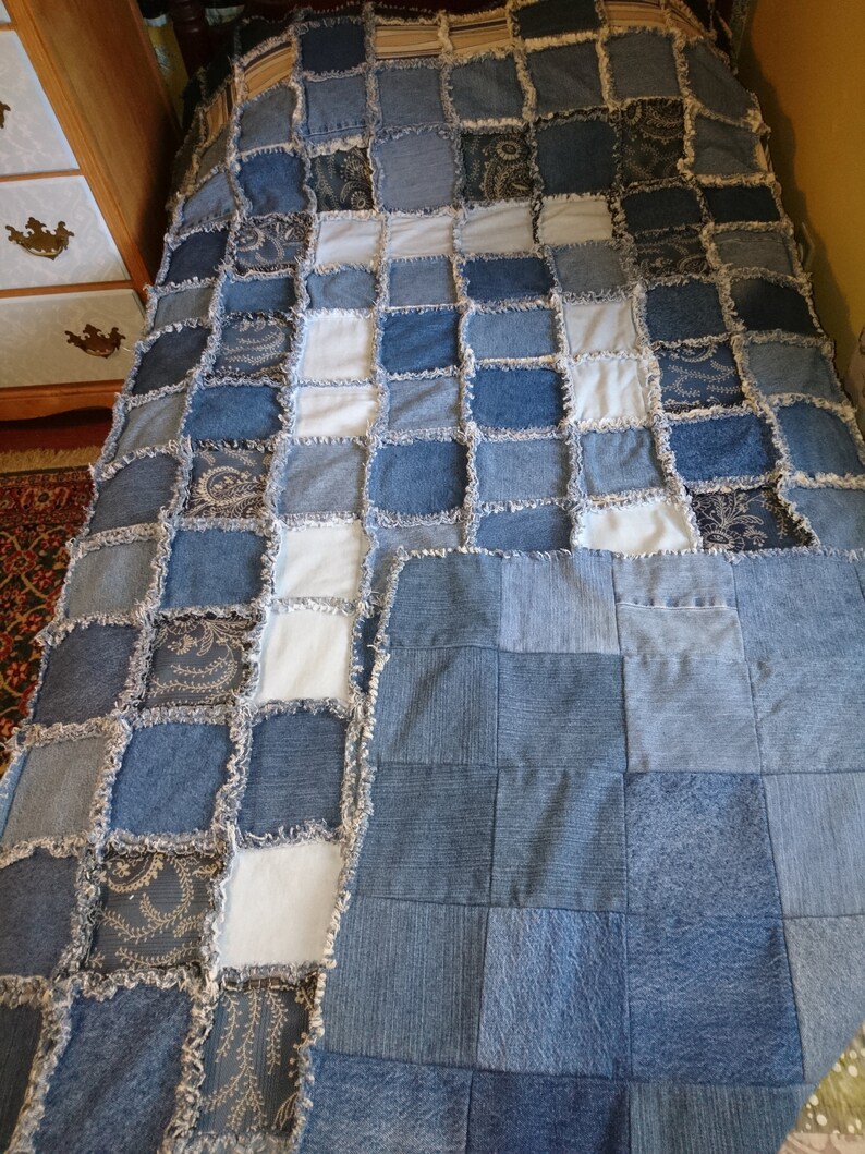 Denim Quilt Bedspread Weighted Twin | Etsy