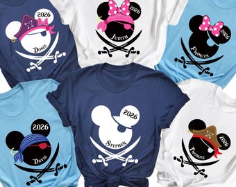 Camisetas grupales de piratas de Disney, camisetas personalizadas para la familia pirata de Disney 2026, camiseta a juego para cruceros familiares de Disney, camisetas de Disney, camiseta para crucero pirata