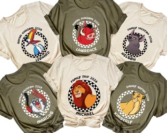 Camiseta de El Rey León de Disney, Camisetas personalizadas de Disney Animal Kingdom 2026, Camisetas familiares de Disney, Camisetas familiares a juego de safari, Camisetas de Disneyworld 2026