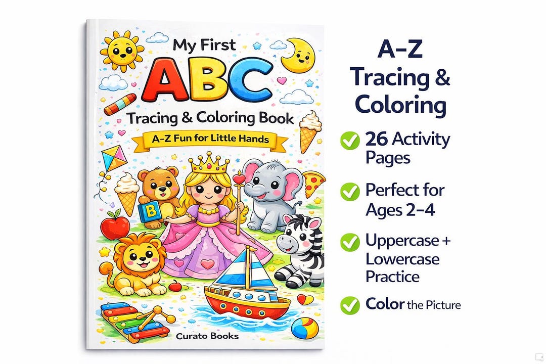Alphabet Tracing & Coloring Book for Kids | Uppercase Lowercase ...