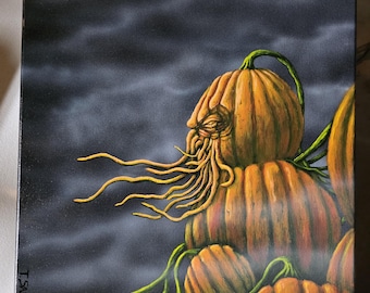 The Great Old Pumpkin by Thomas Alan Sandage | Halloween Painting | Cthulhu | Dark Art