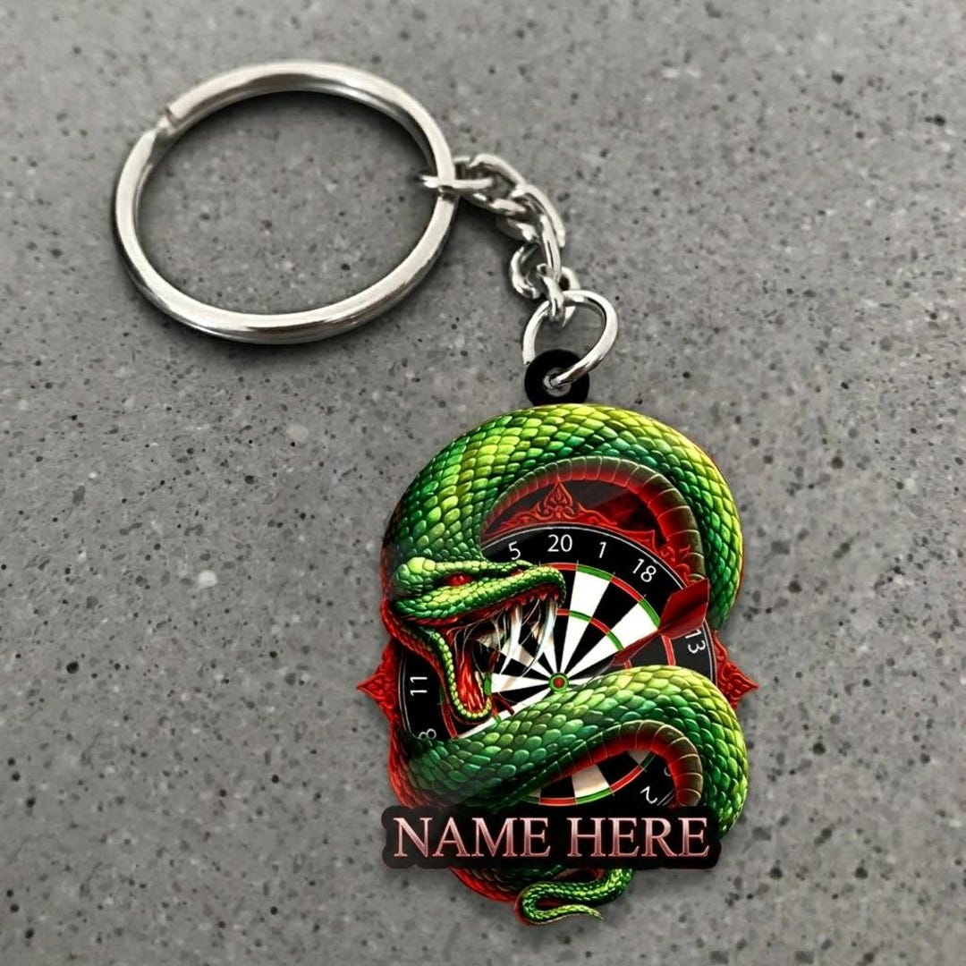 Custom Snake Dartboard Acrylic Keychain – Personalized Name Bag Charm ...