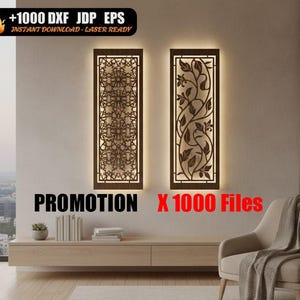 1000+ Laser cut wall panel files - Decorative interior screen SVG DXF CNC - Geometric floral pattern bundle - Instant digital download