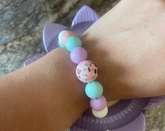 Pastel Color Silicone Beads Bracelet.