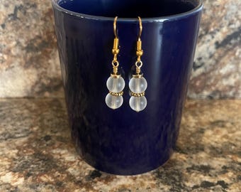Glass White Matte Dangles