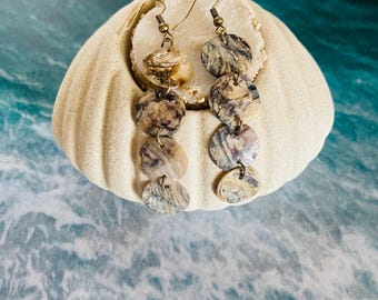 Natural Flat Shell Earrings