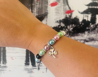 Colorful Pearls Strech Bracelet.