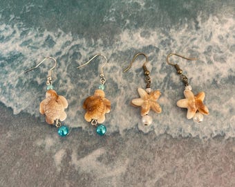 Star Fish and Turtle Earrings