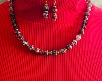 Purple and Gold Necklace.