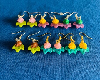 Lego Frosch und Blatt baumeln