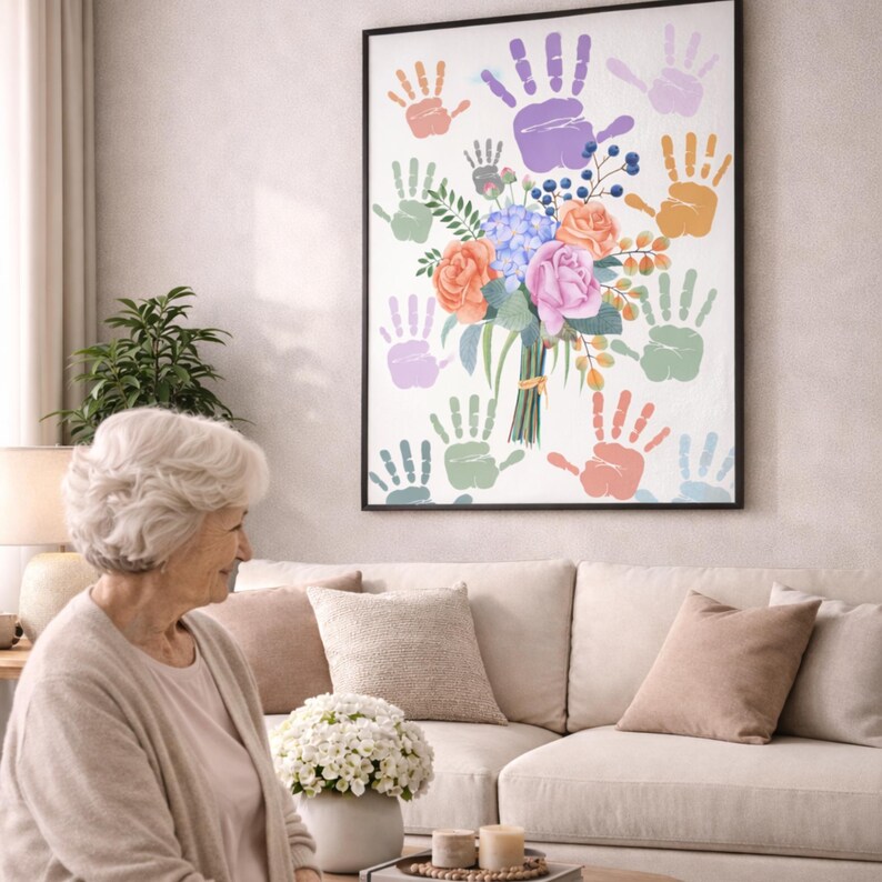 Mother's Day Handprint Bouquet Art | Kids Craft Keepsake (PDF Download ...