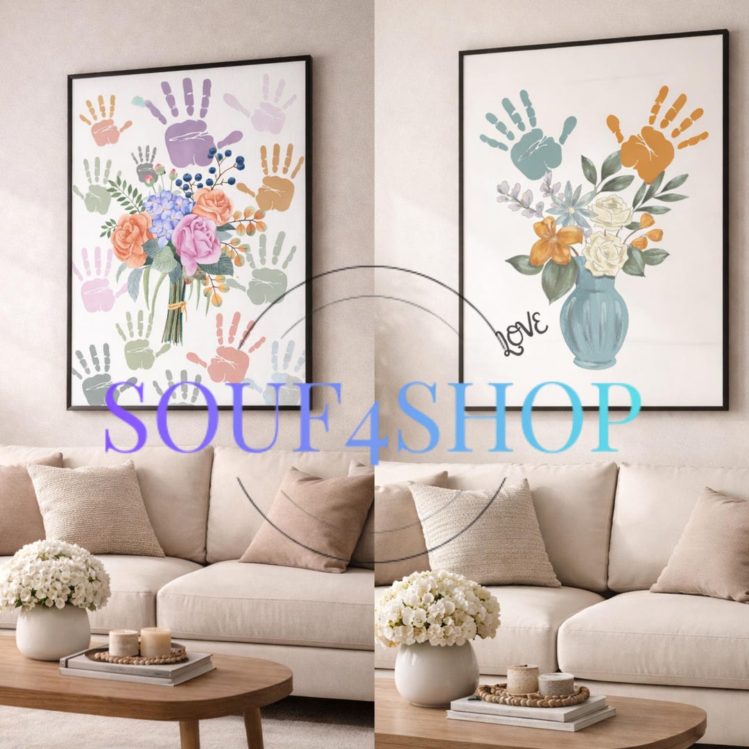 Mother's Day Handprint Bouquet Art | Kids Craft Keepsake (PDF Download ...