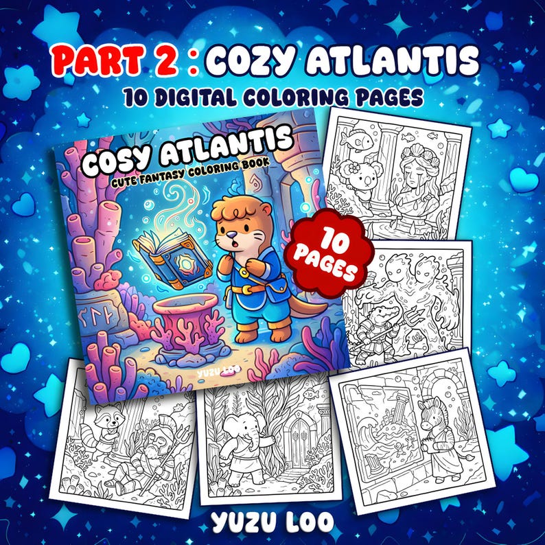 Cute Coloring Pages, Cozy Atlantis – 10 Part 2/4 Cozy Drawings, Bold ...