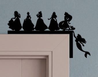 Metal Mermaid Fairy Tale Decor,Silhouette Mermaid Door Topper,Princess Fairy Tale Door Corner Decor,Metal Princess Door Topper,Princess Art