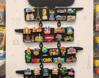 Metal World Travel Magnet Board,Travel Magnet Display Board,Metal Owl Magnet Display Board,Adventure Journey Magnet Board,Owl Wall Decor