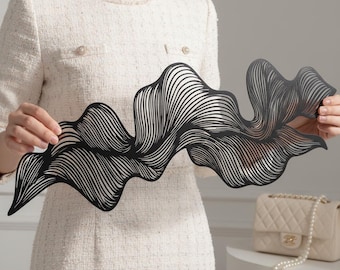 Abstract Fluid Line Metal Wall Art,Contemporary Wavy Line Interior Art,Minimalist Flow Line Bedroom Wall Sign,Abstract Wave Metal Wall Decor