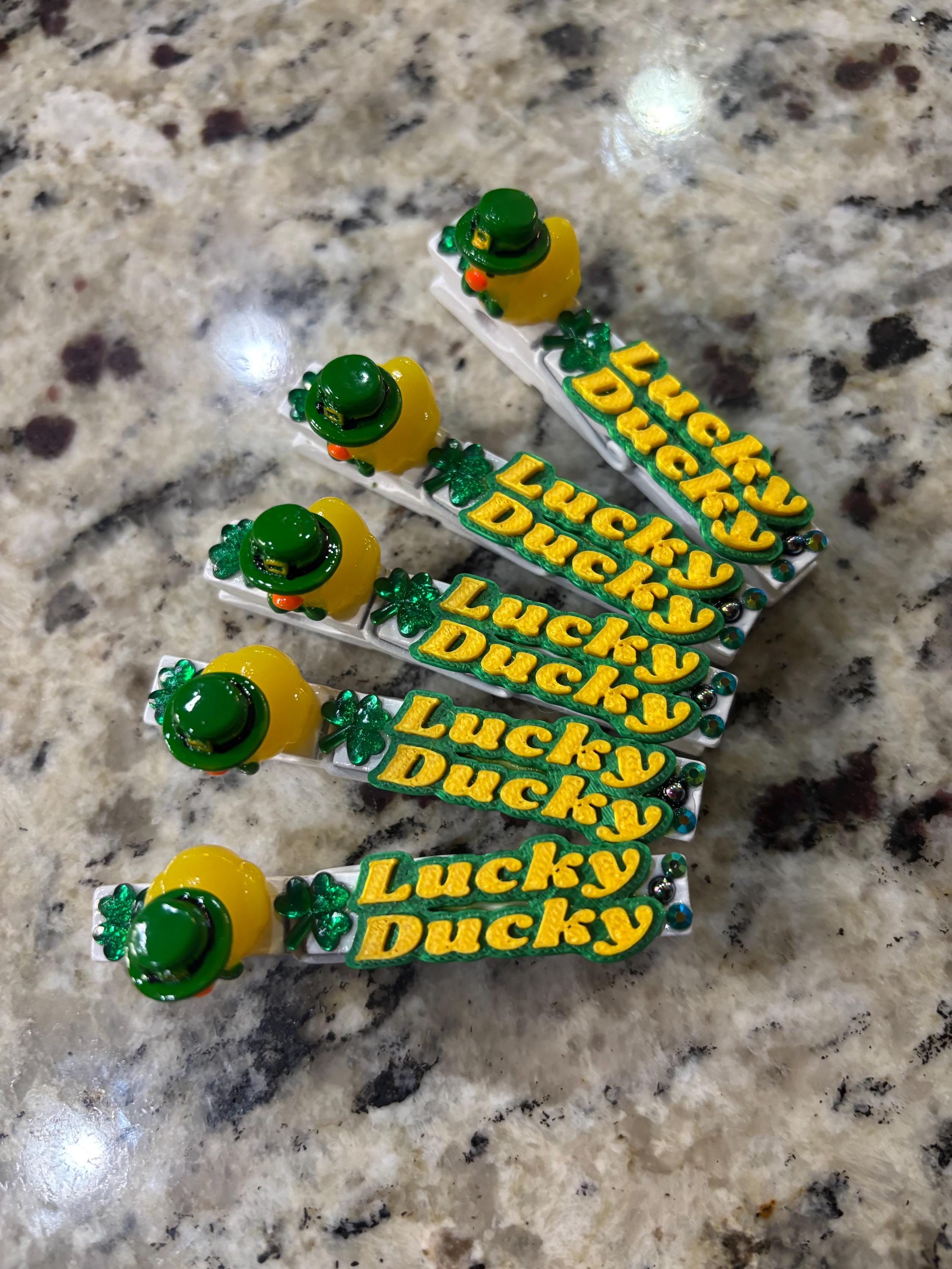 Set of 10 "Lucky Ducky" cheer pins