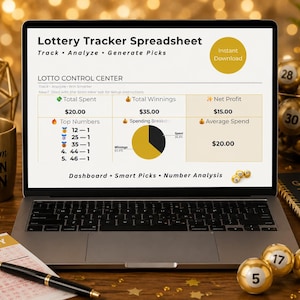 Lottery Tracker Spreadsheet | Number Analysis Dashboard | Smart & Lucky Picks | Google Sheets Template