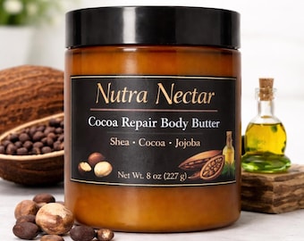 Manteca corporal reparadora de cacao / Karité, cacao, jojoba / Aroma a chocolate y vainilla, hidratación para piel seca