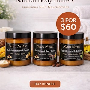 Paquete de manteca corporal Nutra Nectar / Set hidratante de karité, mango y cacao
