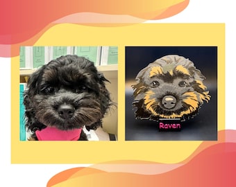 Personalized Pet Portrait- 3D Printed with Customized Name Stand