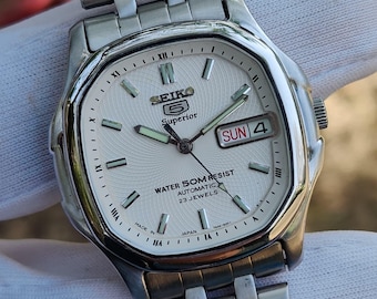SEIKO5 セイコー5 オートマ 自動巻き スクエア 角型 デイデイト ヴィンテージ レア オリジナル セイコー 5 自動巻き ブルー ダイヤル