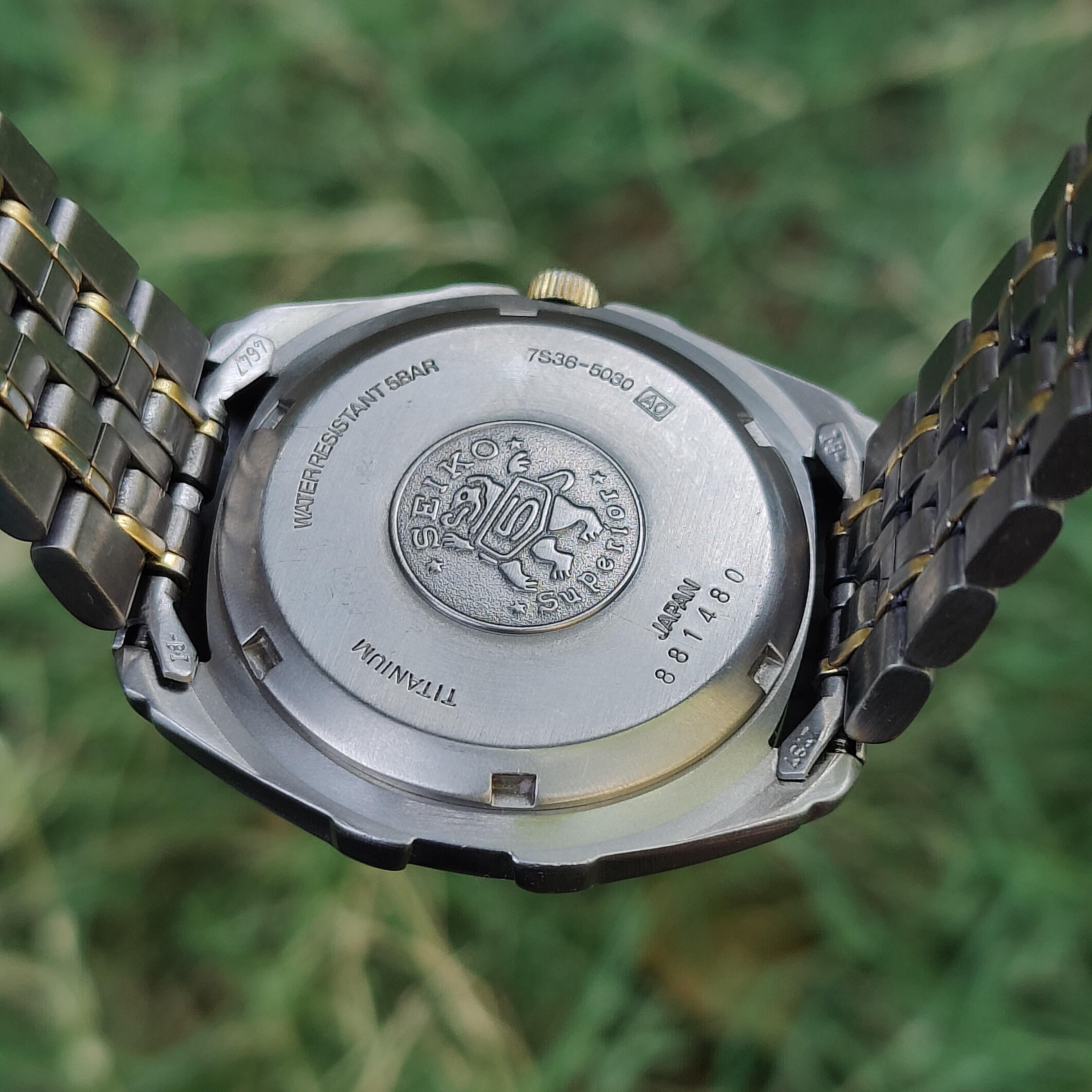 Seiko 5 Superior Full Titanium 7S36-5000 Vintage Day/date Men's