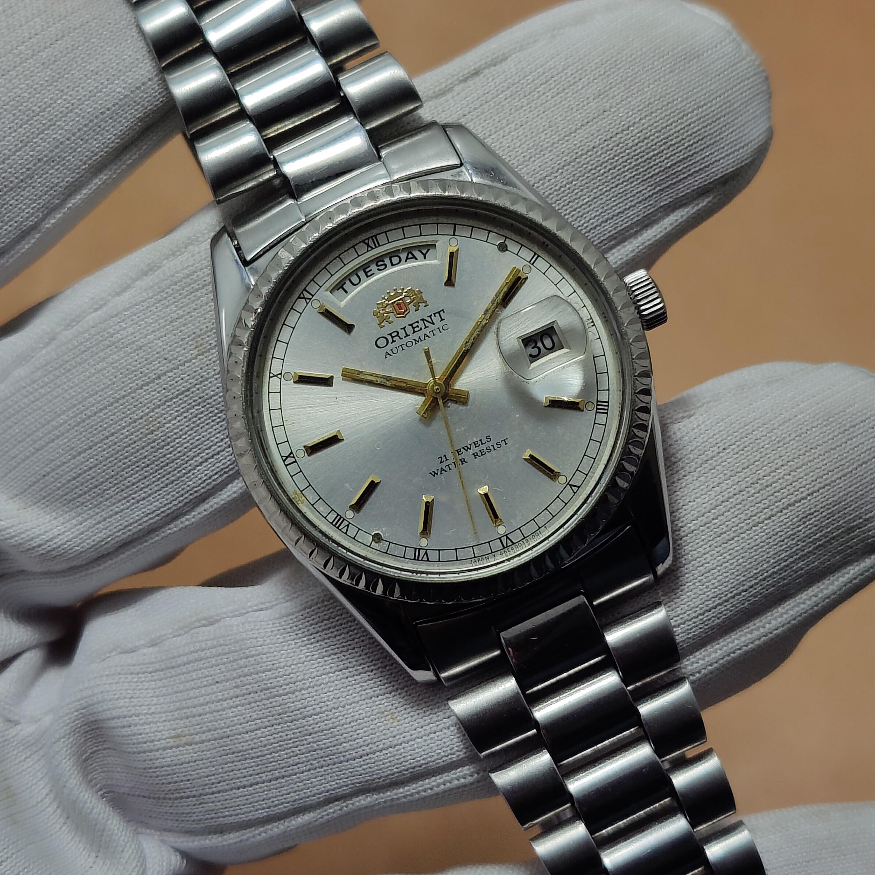 Orient President Automatic 46E701-91 Day/date ''fluted Bazel