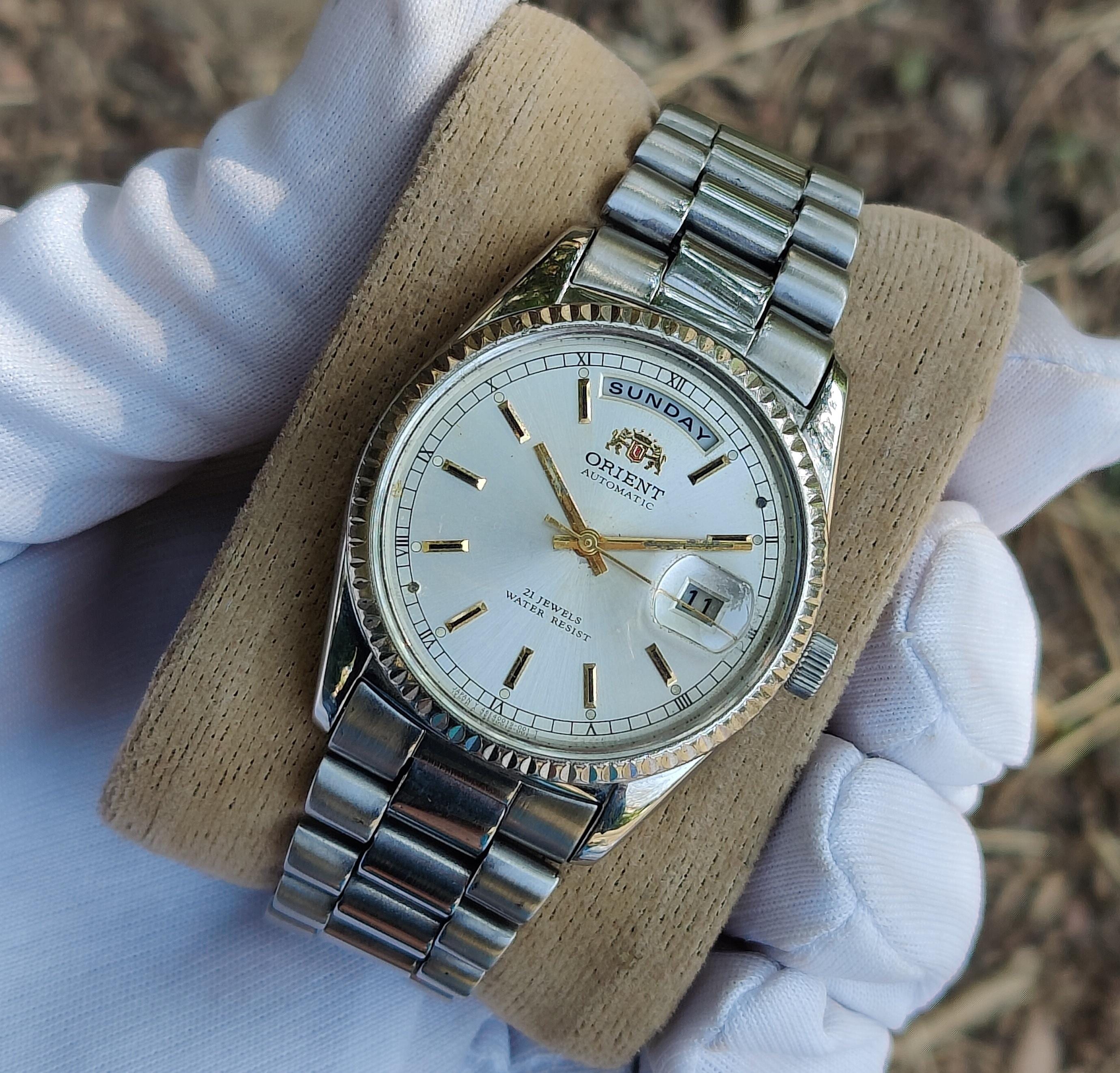 Orient President Automatic 46E701-91 Day/date ''fluted Bazel