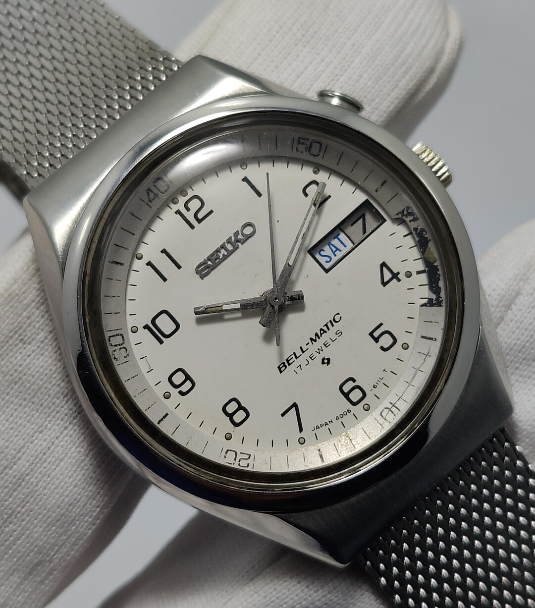 Seiko Bell-matic Automatic 4006-6070 ''white Military Dial